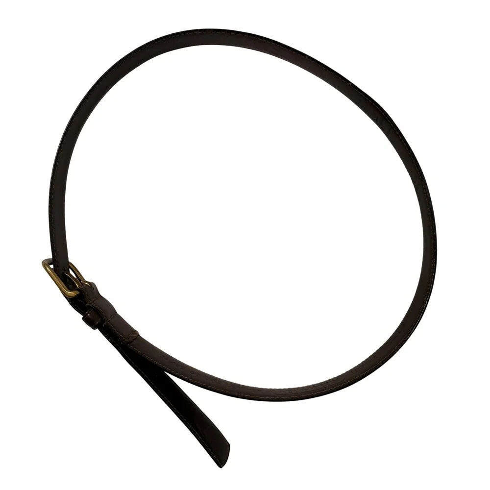 Neil Martin Mens Dark Brown Genuine Leather Belt Solid Brass Buckle 34/35‎